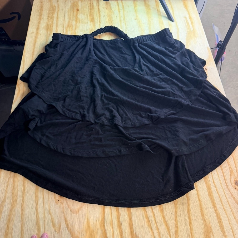 FP Beach Free People Black Strapless Off Shoulder Flowy Top Women's LG Boho‎